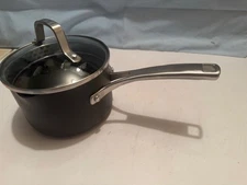 NEW Calphalon CLASSIC HARD ANODIZED COVERED 1.5 QUART SAUCEPAN-STRAINER LID