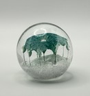 Vintage Art Glass Jellyfish Style Paperweight Turquoise Bubble Orb Ornament