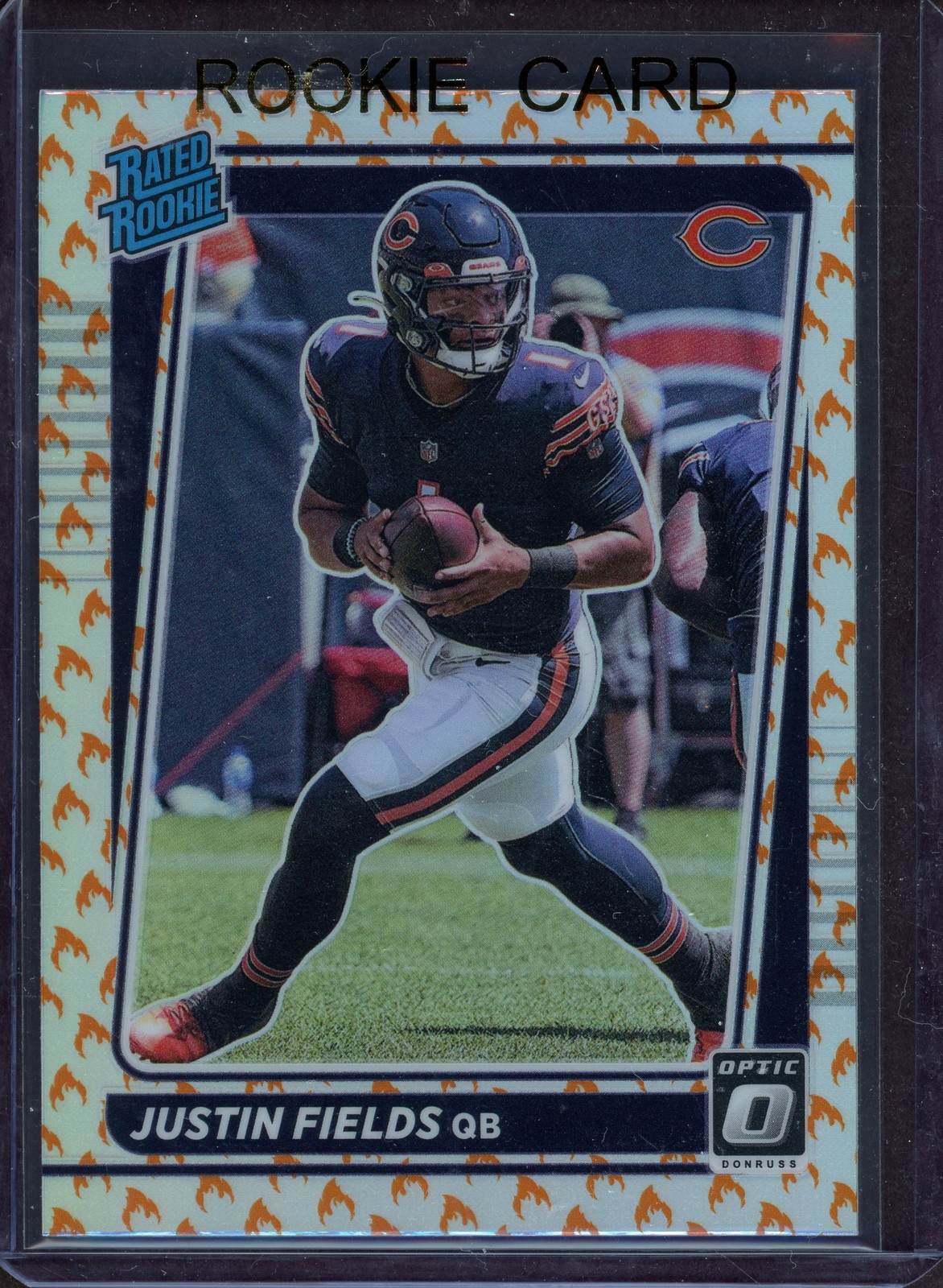JUSTIN FIELDS ~ 2021 Donruss Optic Football Fire SSP Rookie Card RC #204