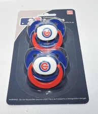 Chicago Cubs 2 PACK Orthodontic Baby Infant Pacifiers, 3 Months, Baby Fanatic