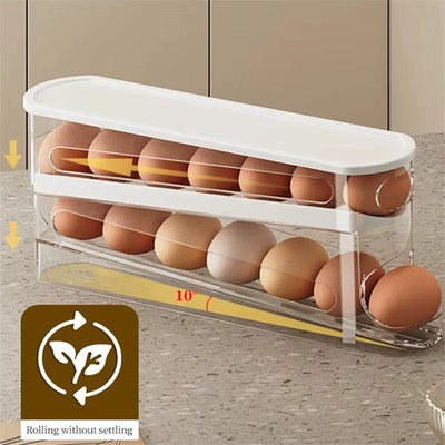 Double Automatic Egg Roller for Refrigerator Side Door Storage