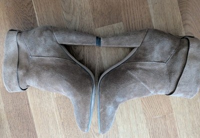 Another a, Stiefelette, Wildleder, Farbe: greige, Gr. 38, Wie neu!