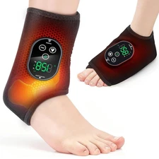 Cordless Foot Ankle Massager Pain Relief with 6 Heat Levels, 3 Vibration Modes