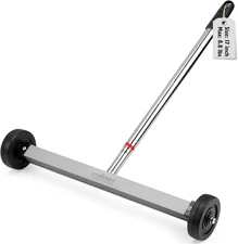 17-Inch Rolling Magnetic Sweeper with Wheels | Adjustable Handle | 8.8-Pound Cap