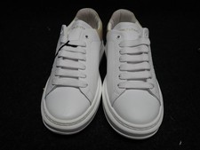 NEW Women's Valentino Fresia Italian Leather Sneakers US7 White Cream SS90 