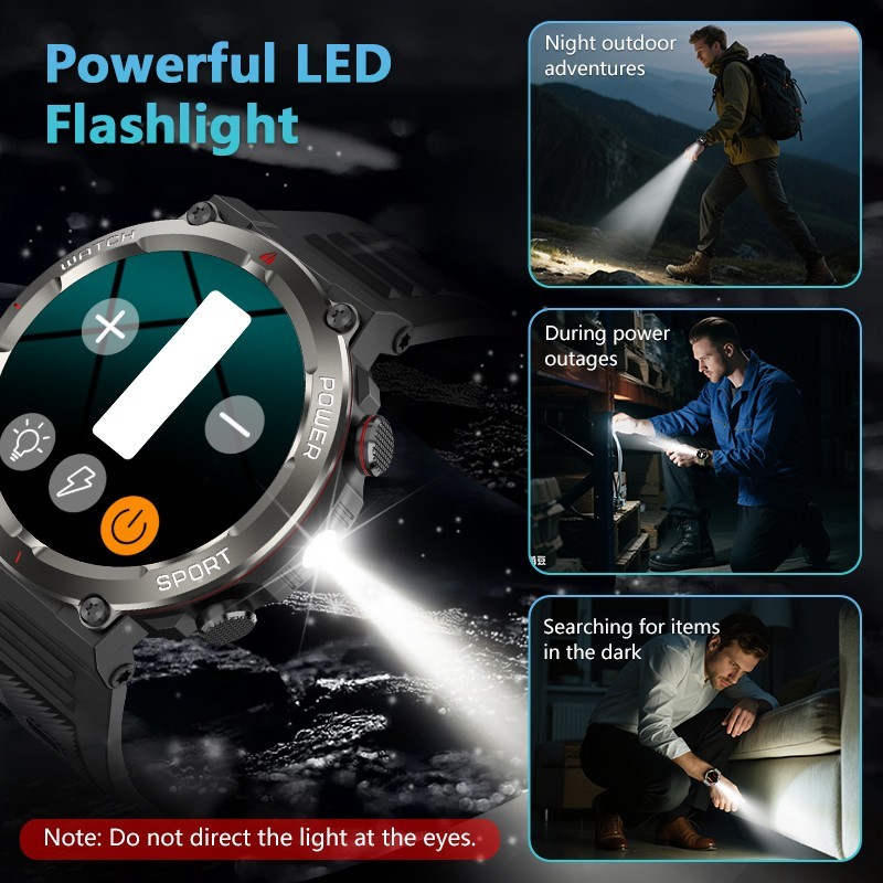 Military Smart Watch Men,960MAH Battery,5ATM HD