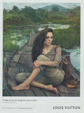 2011 Louis Vuitton Print Ad 7.75 x11  Angelina Jolie in Cambodia Bag Tote