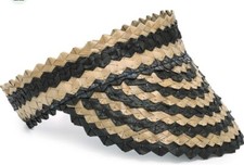 NWT VINCE CAMUTO Woven Straw SUN VISOR Hat NATURAL/ BLACK Striped 42