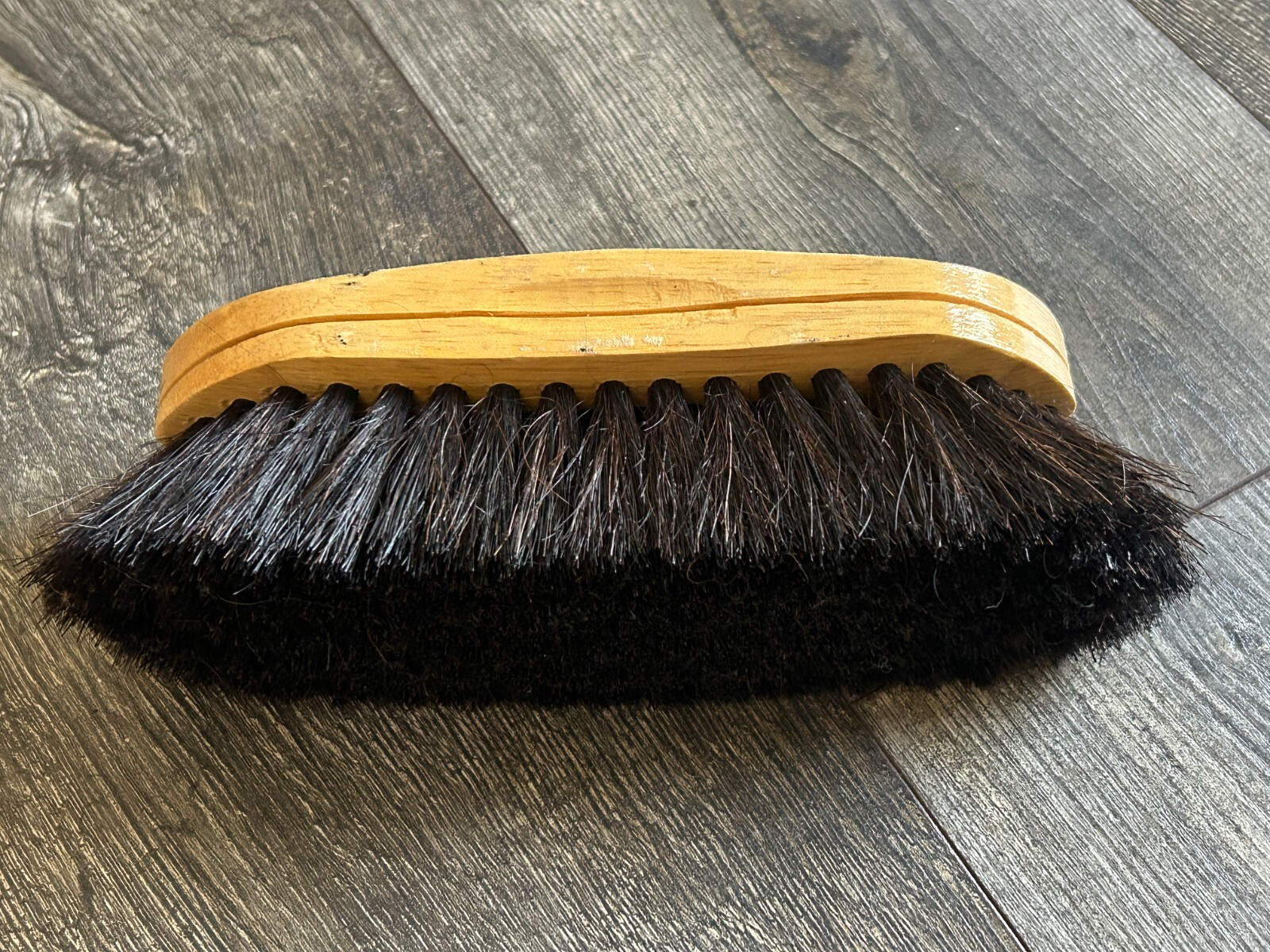 Horse Soft Grooming Brush Art Equestrian Wooden Handle Equine UNUSED Barn Décor