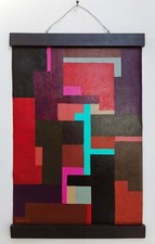 Peinture abstraite - DARK- Art contemporain déco murale géométrie kakemono 2025