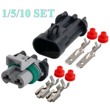2 Pin/Way Delphi Metri-Pack 630 Automotive Male Female Connector Plug Socket Kit