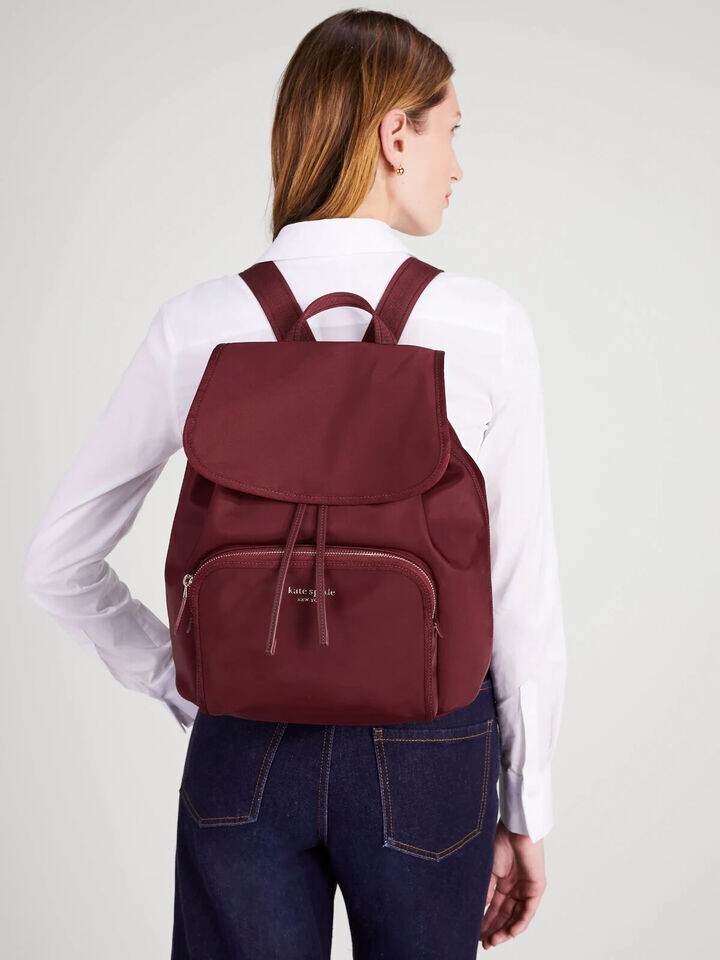 S Kate Spade Sam Dark Red Merlot Nylon Medium Backpack K4467 NWT $248 Retail Kate Spade Sam Dark Red Merlot Nylon Medium Backpack K4467  main image 2