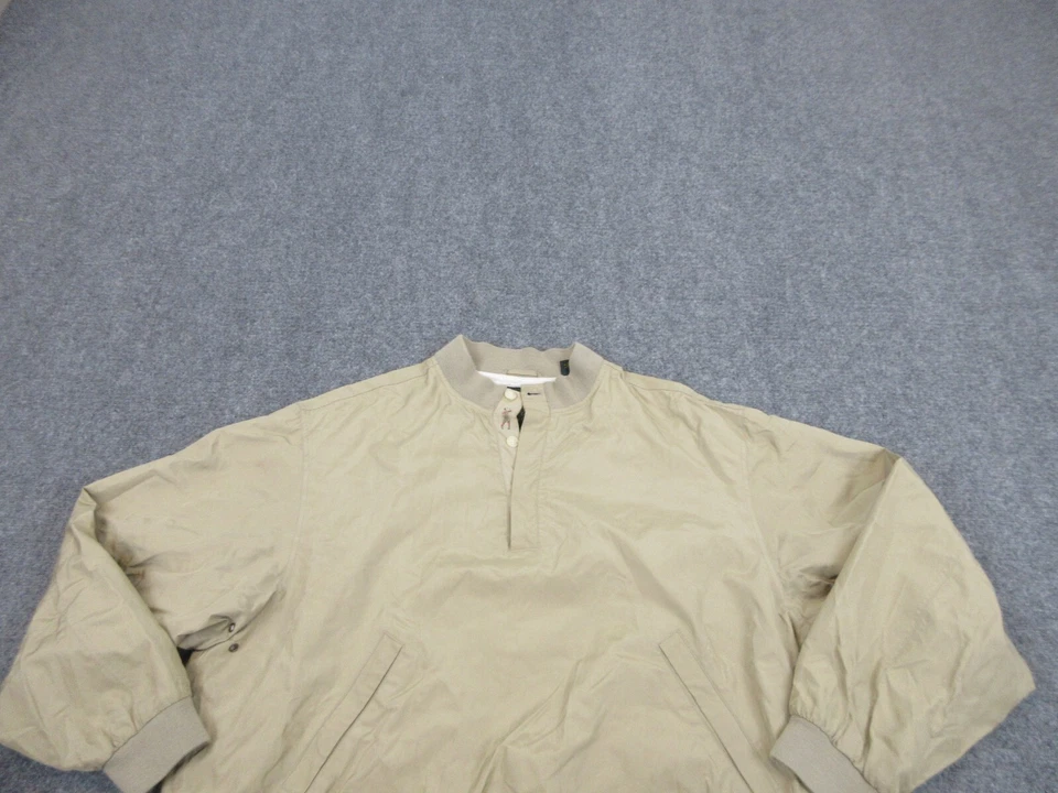 Куртка мужская Bobby Jones очень большая бежевая для гольфа шелковая повседневная четверть пальто на молнии - Изображение 3 из 4