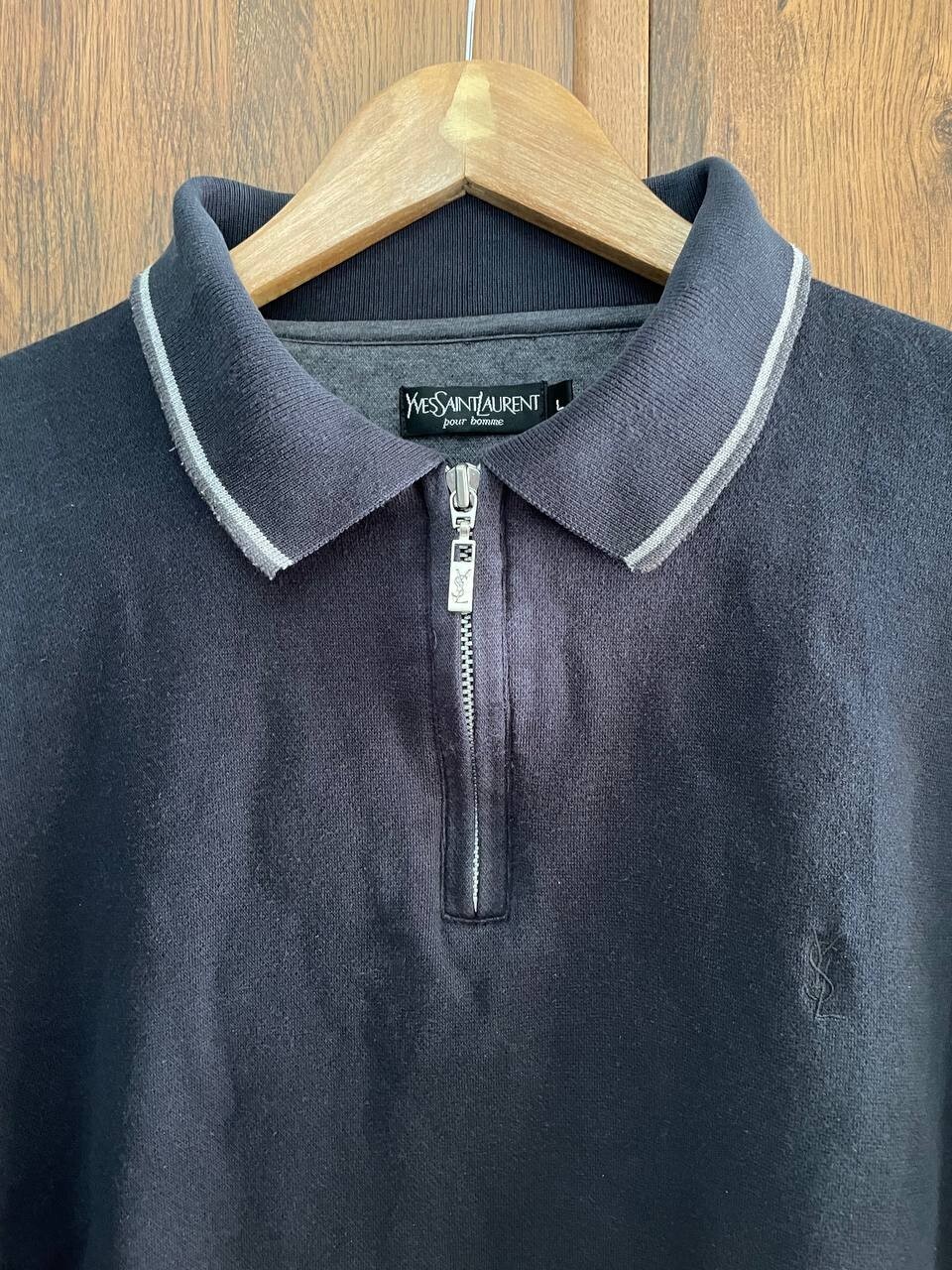 Maglione pullover uomo YSL Yves Saint Laurent vintage 1 4 zip taglia L