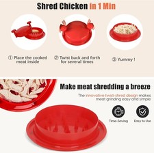 Chicken Shredder, Chicken Shredder Tool Twist, Meat Shredder with Ergonomic Hand