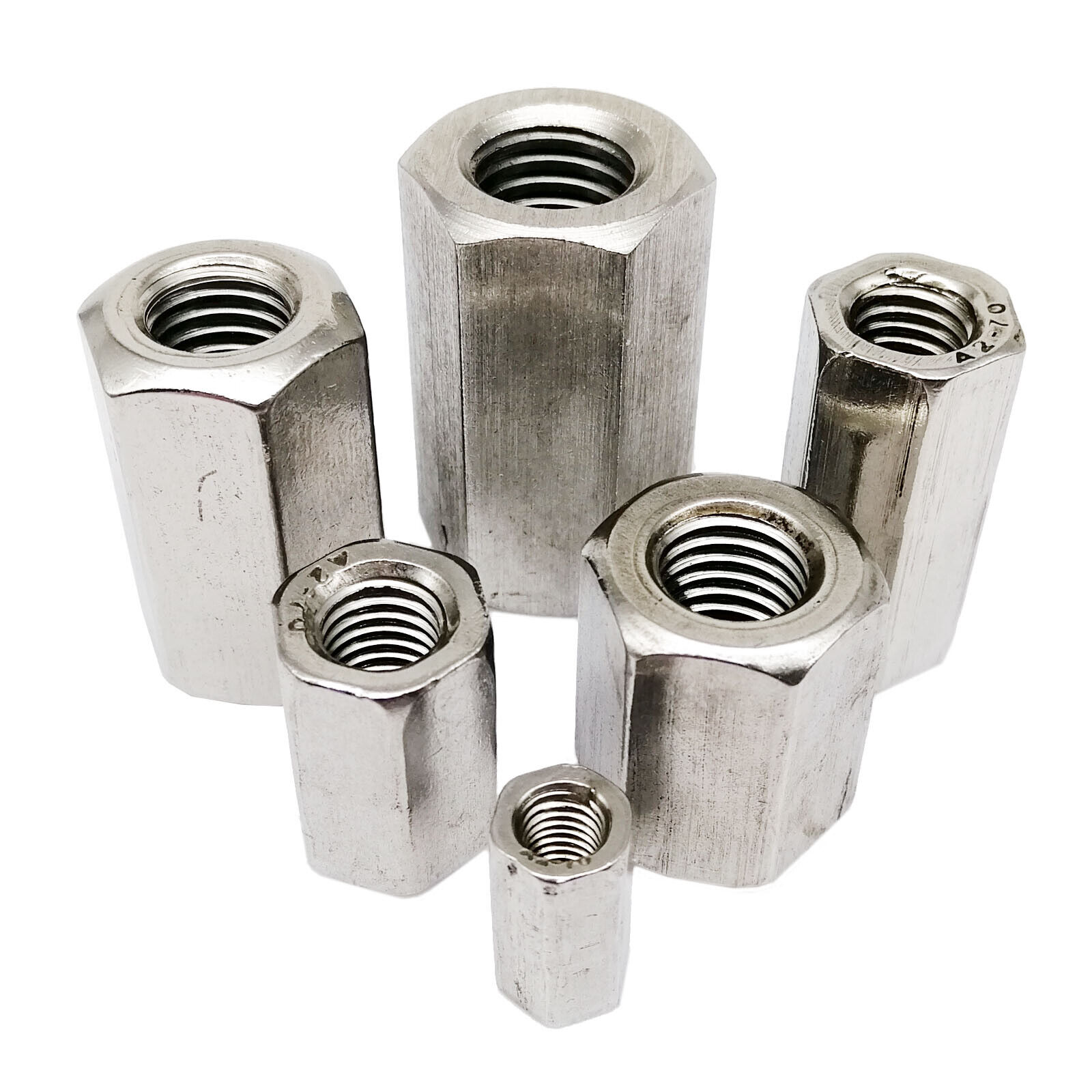 M5-M12 304 Stainless Steel Hexagon Hex Long Connector Joint Tubular Coupling Nut
