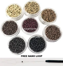 500/1000 Silicone Lined Nano Copper Micro Rings Beads for Nano Hair Extension