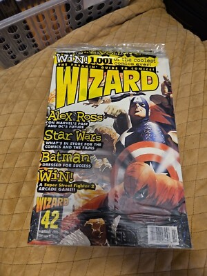 WIZARD MAGAZINE #42 - FEBRUARY 1995 ALEX ROSS MARVEL COMICS COVER Sealed IN Bag
