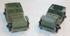 Two 2 Vintage Plastic Army Toy Jeep Made In USA TIM-MEE Toys Aurora ILL