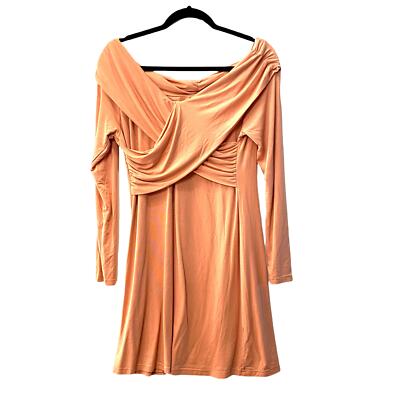 flesh pink dress New Light Weight Second Skin Pink Diamond Twisted Front Midi Dress