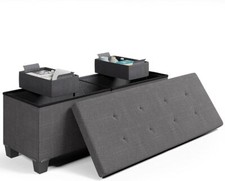 Storage Ottoman Bench, 43-In Storage Bench for Bedroom End of Bed