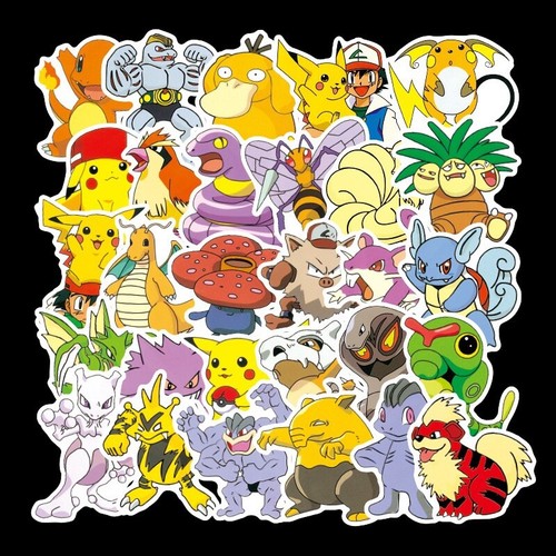 100Pcs POKEMON PIKACHU WALL STICKER Pocket Monster Kids Room Vinyl Decals UK NEW - Picture 11 of 16