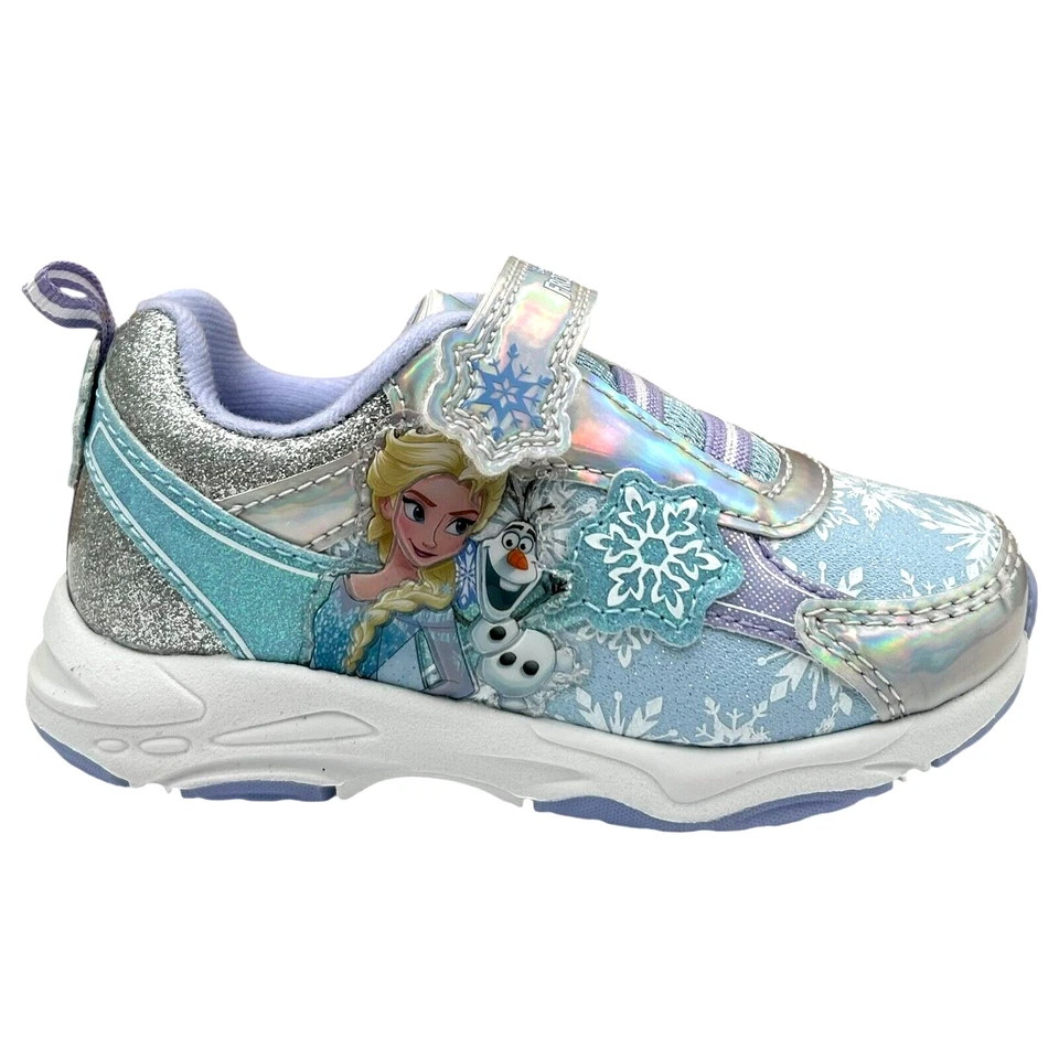 Zapatillas sin cordones Disney Frozen para niñas pequeñas talla 7-9 plateadas/azul claro Foto 3 de 4