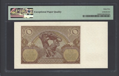Poland 10 Zlotych 1940 P94 Uncirculated Grade 65 | eBay