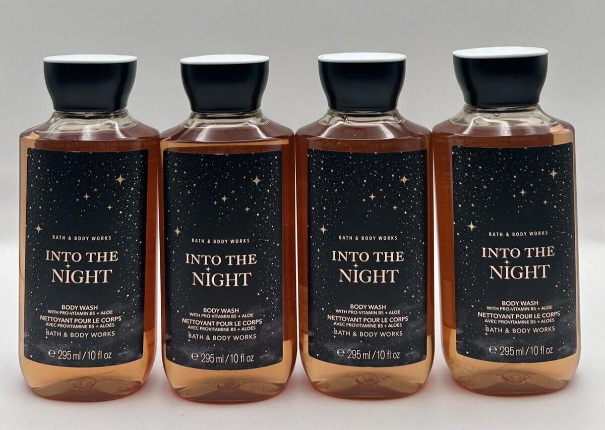 NEW Bath and Body Works Into The Night Body Wash 10 Oz Bottles Set Of 4