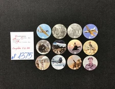 AAFES POGS, 6th Printing,12 POGS, 5c COMPLETE set, #P1375, FAIR+