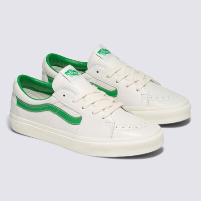 New Vans Sk8-Low Vintage Leather White/Green Sneakers Low-Top Shoes 2023 |  eBay