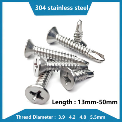 304 stainless steel Countersunk Self Tapping Screws for Metal, Steel, Roofing,