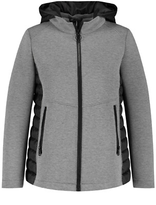 SAMOON Jacke by Gerry Weber aus Scuba abnehmbare Kapuze NEU Damen Gr.54 grau