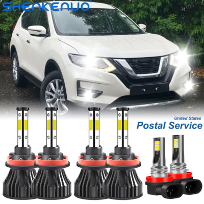 For 2015-2019 Nissan X-Trail - 6X LED Headlight Hi/Lo Beam + Fog light bulbs Kit