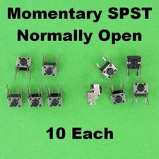 Momentary SPST Push Button Switch Normally Open Right Angle PC Mount Solder Pin