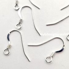 Sterling Silver Earring Findings Earring Hooks Earwire .925 Pure French 20-100pc