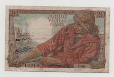 FRANCE 20 FRANCS 1943 PICK 100A LOOK SCANS