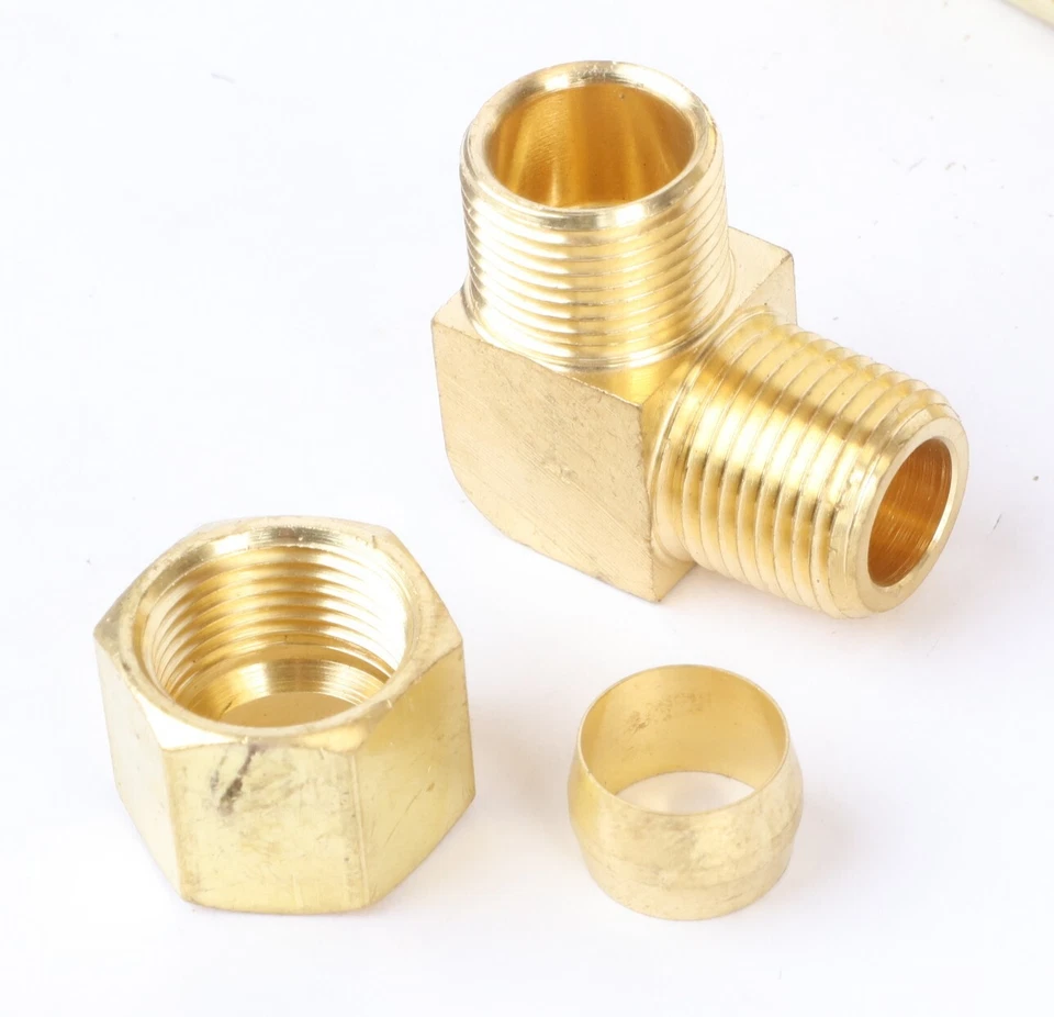 7-Pack Fairview 69-8C Brass Elbow Tube Fitting, 1/2" Tube OD x 3/8" Male NPT - Image 3 of 3