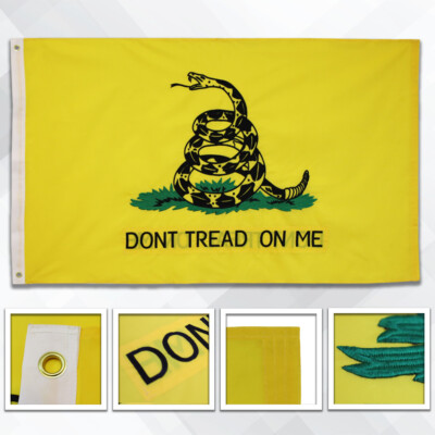 Don't Tread on Me Flag Gadsden Flag 3x5ft Embroidered Flag Dont Tread on Me Flag