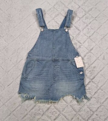 Free People Jumper Women's Blue Torn Up Denim Overalls Mini