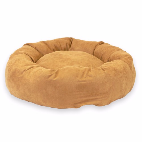 FAUX SUEDE DONUT PET BEDS Large XL Small Medium Dog Beds Camel. Cosy