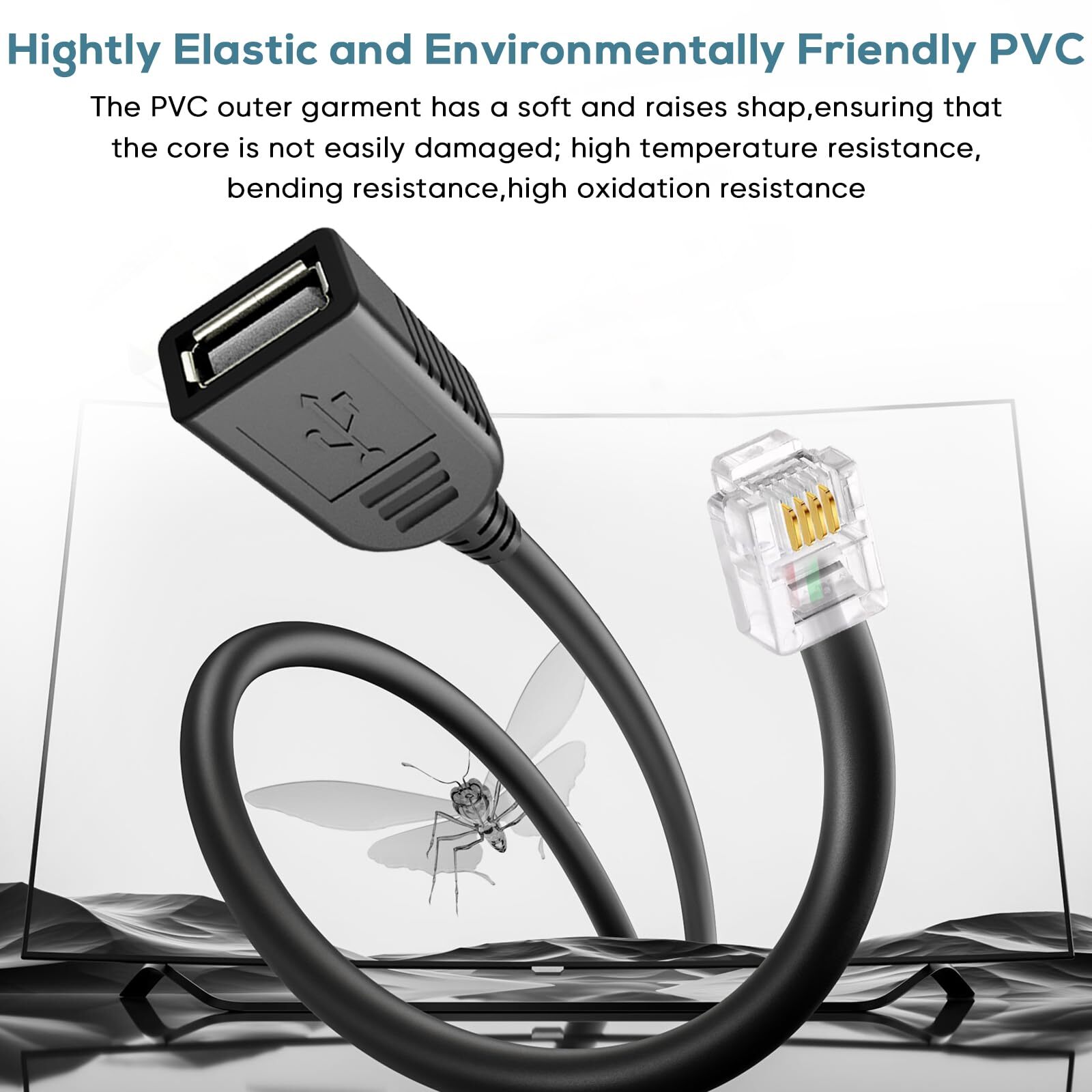 Usb Modem Rj11 RJ116p4c Male to USB Female RJ11 to USB Modem Adapter Used for ...