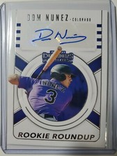 2020 Panini Contenders Dom Nunez Rookie Roundup Auto (RR) Insert Rockies