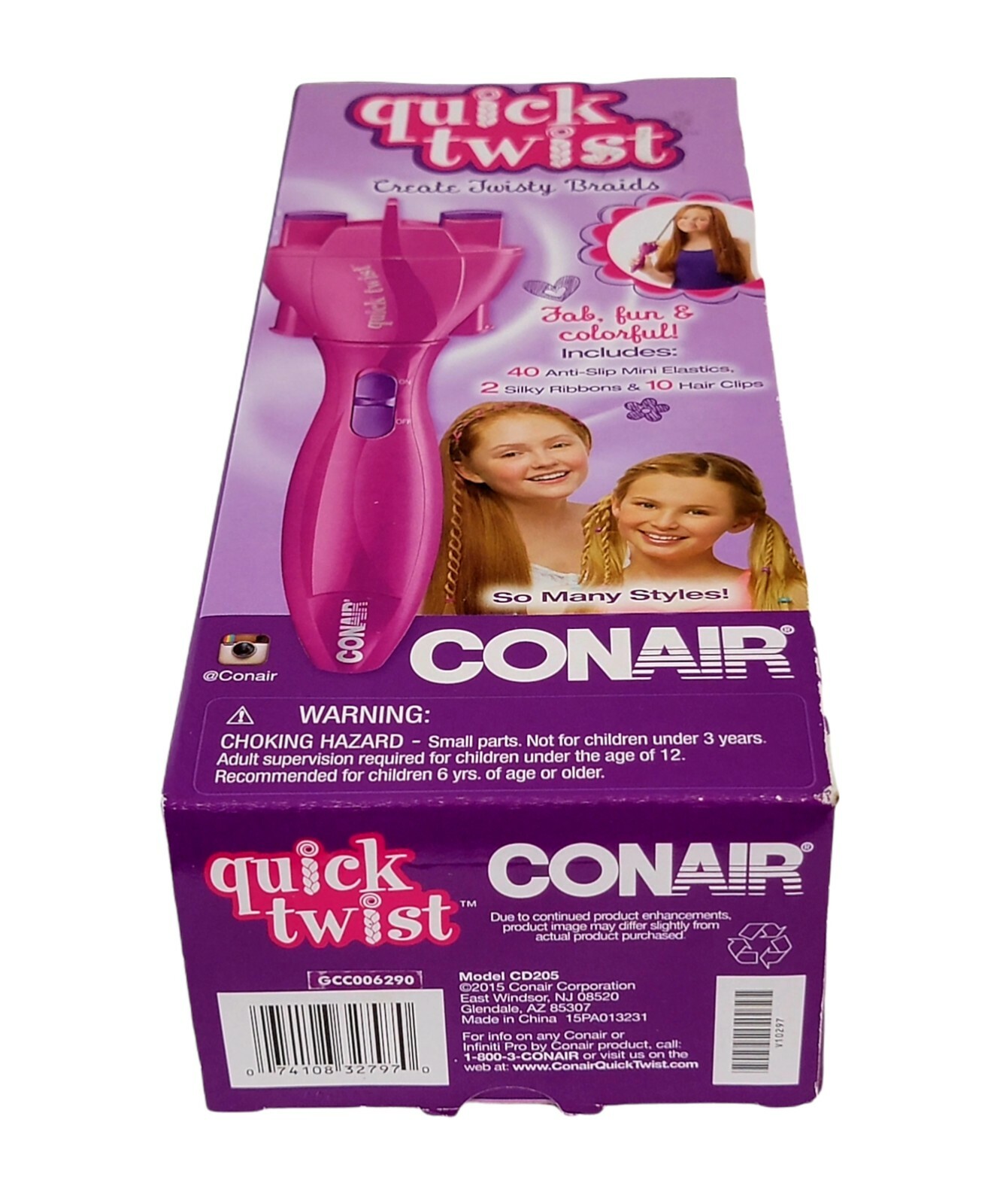 Conair Quick Twist Twirl Hair Braider Electronic Portable DIY Hairstyle