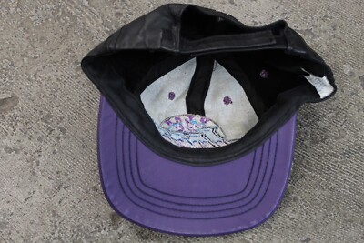 VTG Black JEFF HAMILTON LEATHER Utah Jazz NBA Basketball Hat