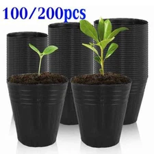 100/200X Plant Flower Pots Living Garden Nursery Seedlings Pot Container 6.5-9cm