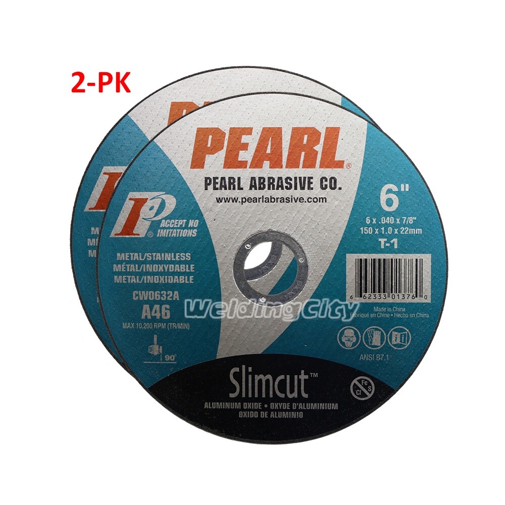 2PK Pearl Abrasive CW0632A Slimcut40 Cutoff Wheel 6 x .040 x 7/8