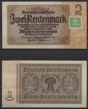 SBZ, KUPONESUE Reforma monetarna 1948: 2 DM, 1948 na 223c (= druk firmowy), grób