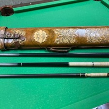 Handmade all leather cue case, holds 2 bats and 4 shafts, used beautiful item