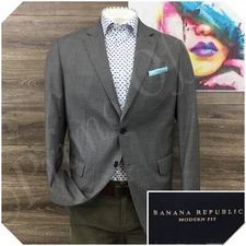 BANANA REPUBLIC Mens Blazer Sport Coat Casual Jacket Size 44R Modern Wool Suit